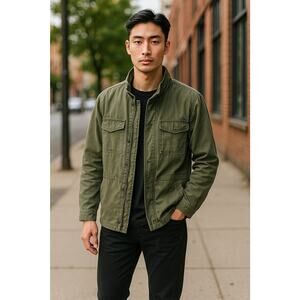 GAP Men’s Fatigue Jacket Olive Green Military Utility Field Coat Size XL Cotton